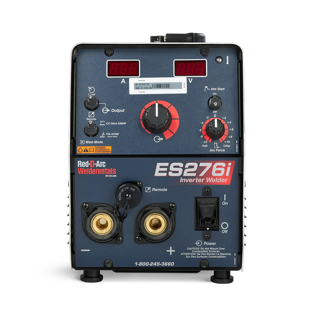 Front of ES276i Stick Welder.