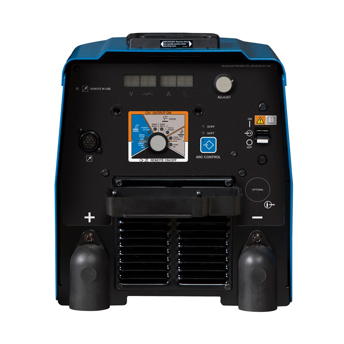 Front of Miller XMT 450 welder with ArcReach.