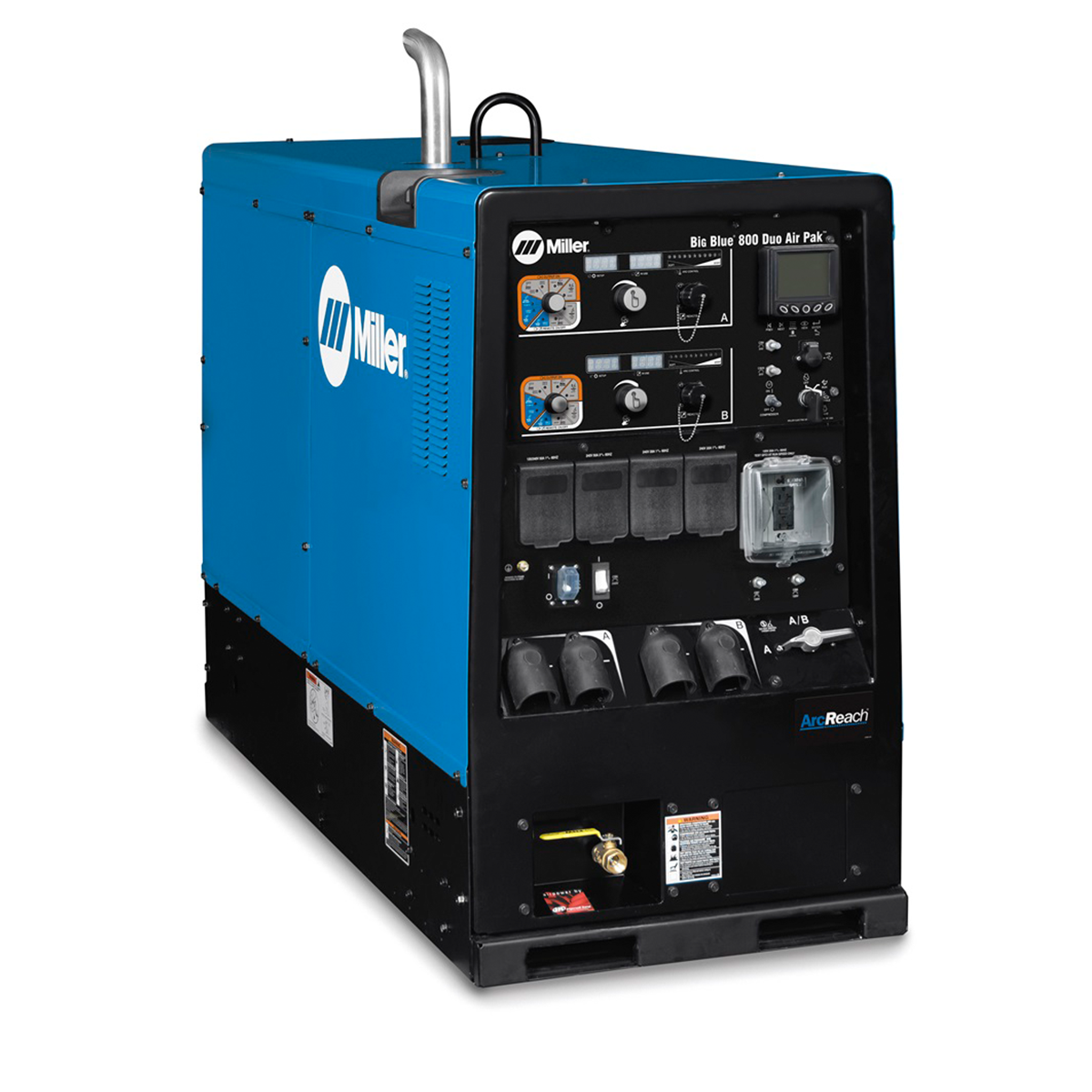 Miller Big Blue 800 Duo Air Pak ArcReach Diesel Engine Welde