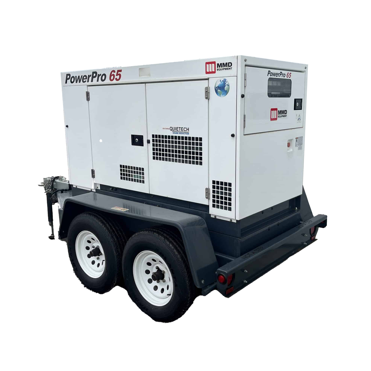 Side view of MMD SDG65S 8B1 Towable Diesel Generator.
