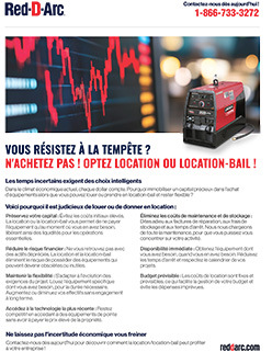 Dépliant pour la location, la location-bail et l'achat de matériel d'occasion
