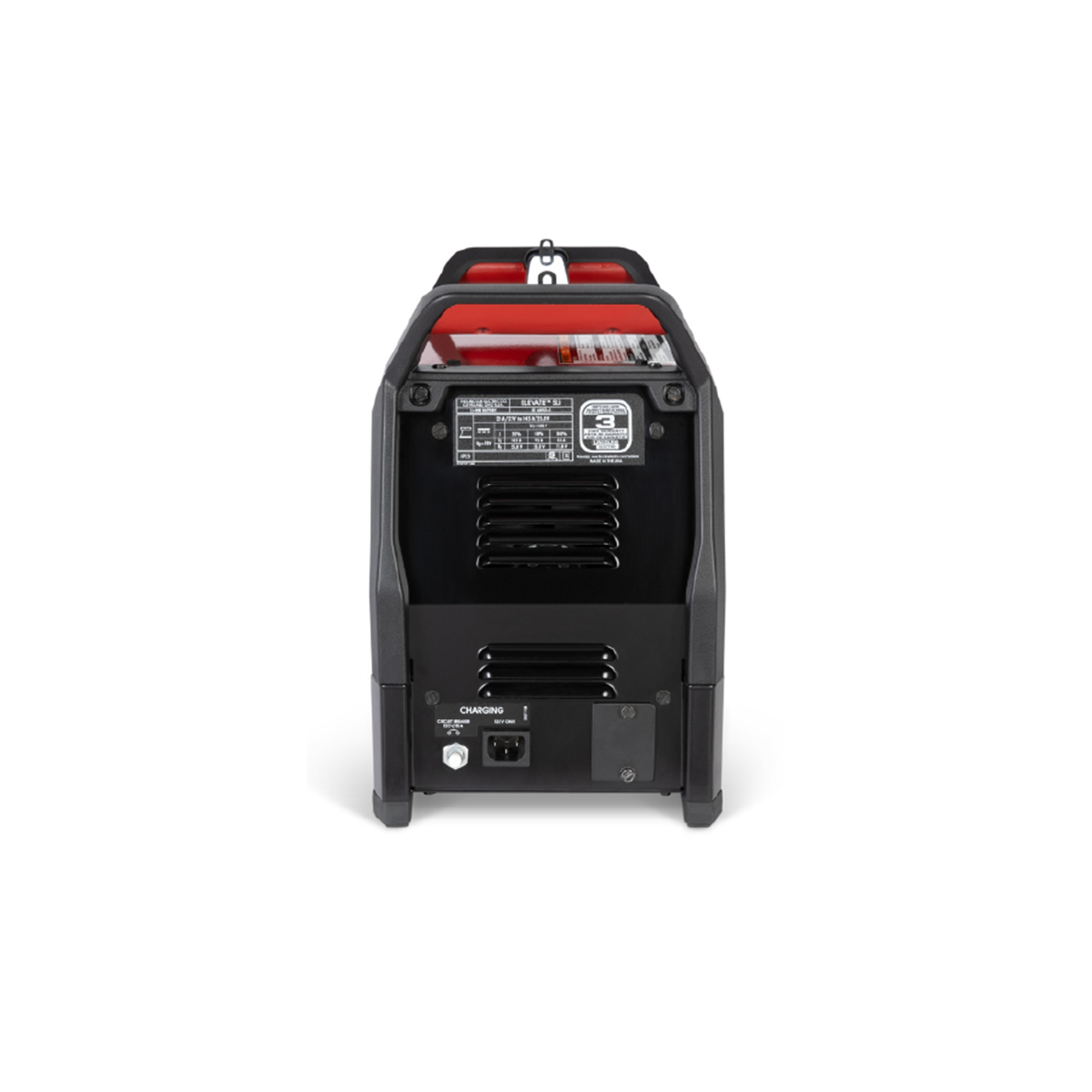 The back of the ELEVATE-SLi Battery Welder K4706-1.