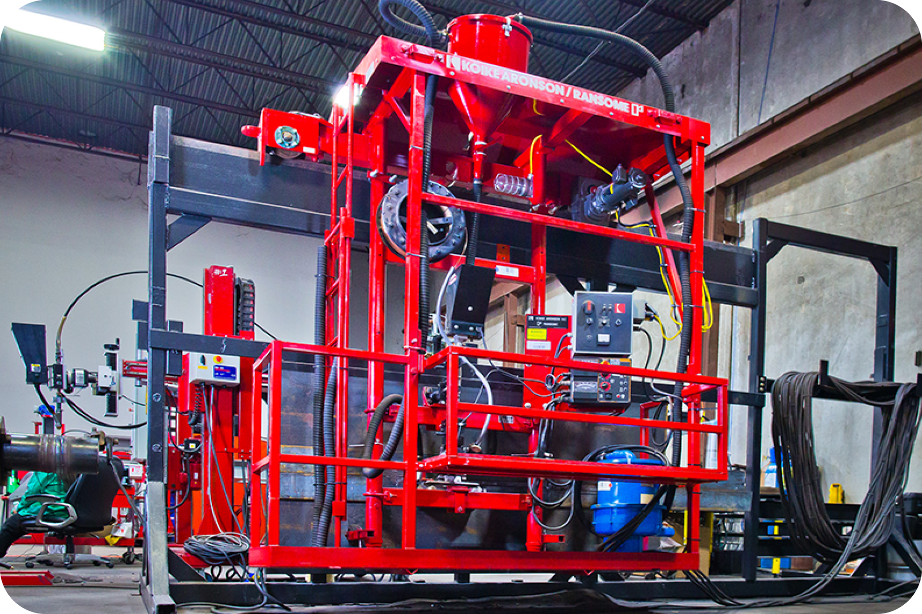 Automatic girth welder in warehouse