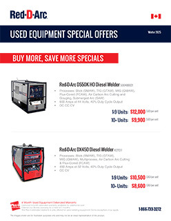 Flyer d'offres spéciales sur les équipements d'occasion