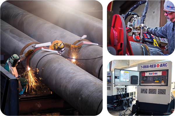 Collage of welding related activities in the mechanical contracting industry