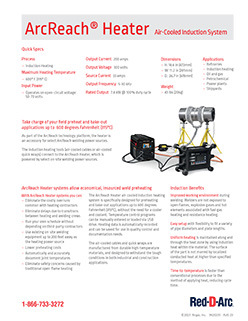 ArcReach Heater Spec Sheet