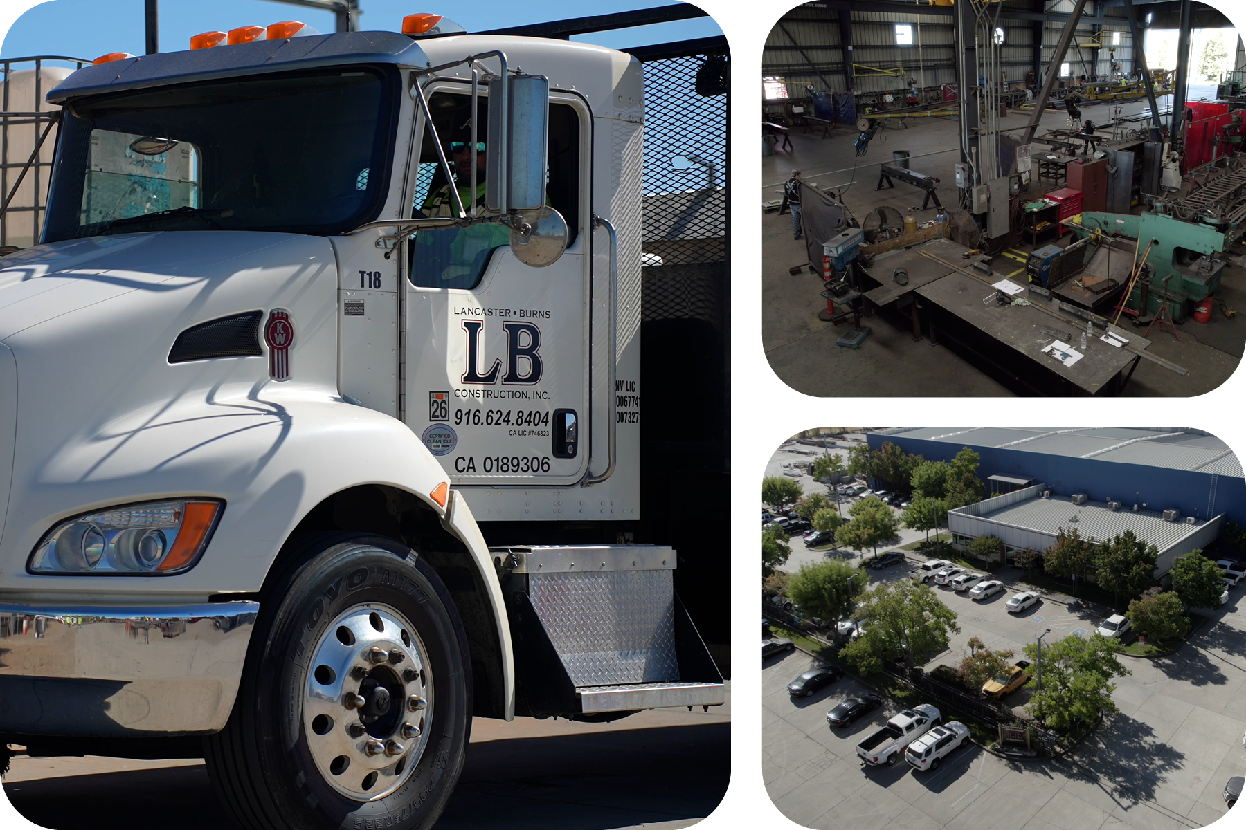 Collage of manufacturing company images