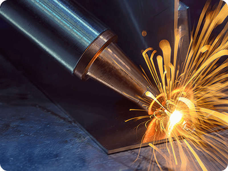 a gas engine welder in use