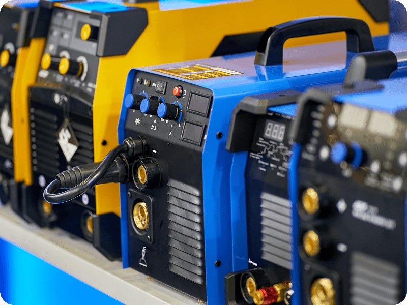 gas engine welders sitting on a table