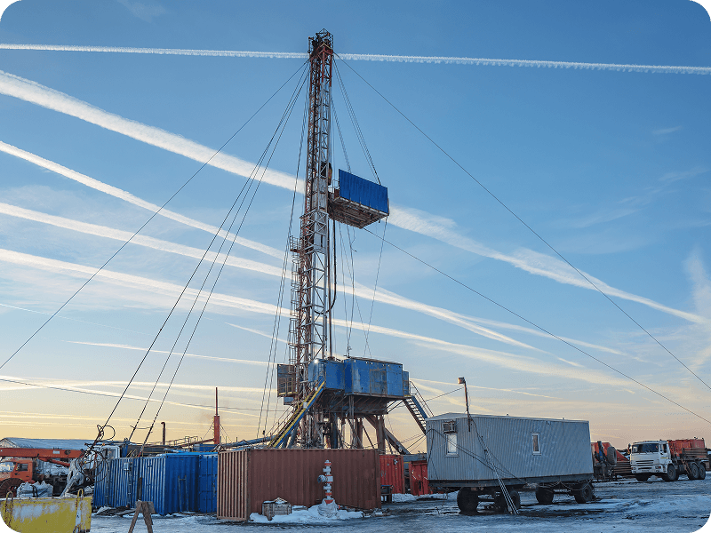 shipping containers on a construction site