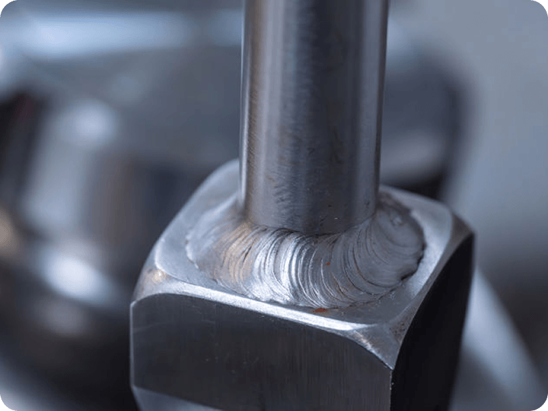 a closeup of a welded surface