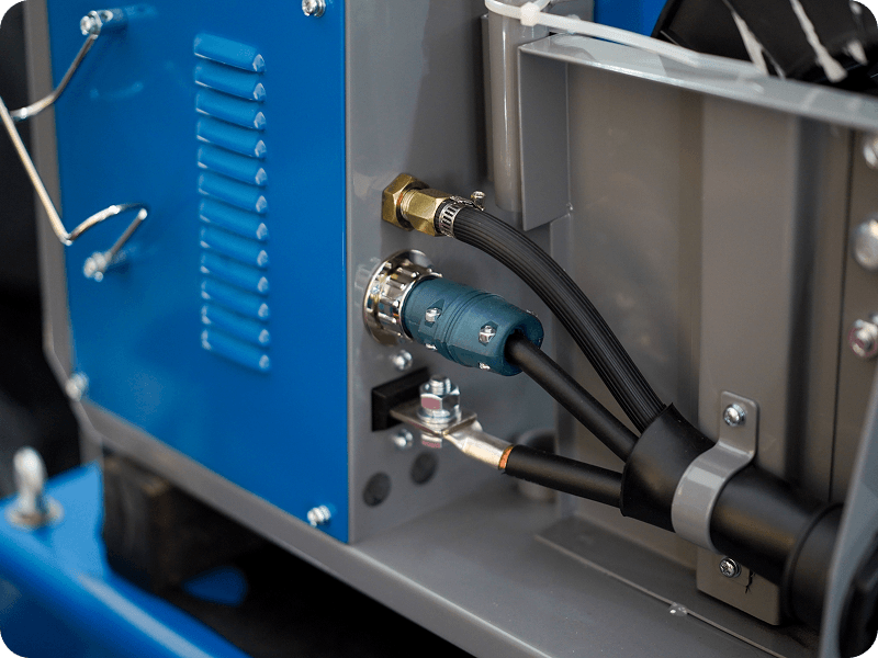 closeup of a TIG welder
