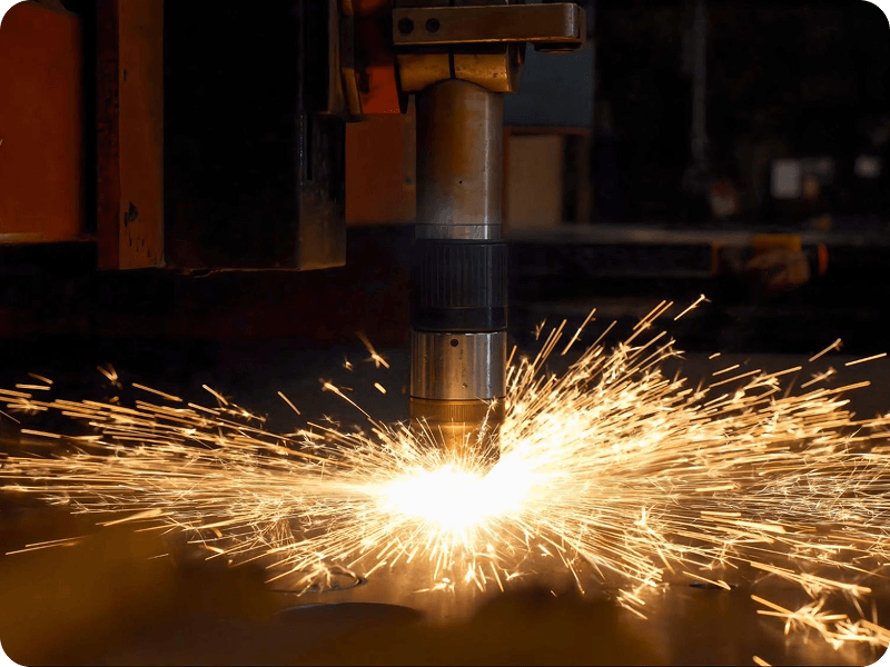 an automated welder performing a weld