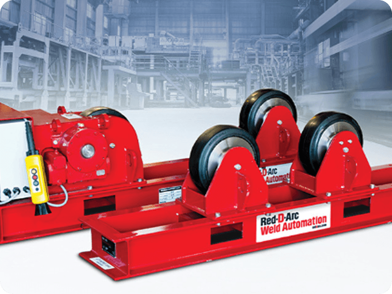 two turning roll machines in a factory