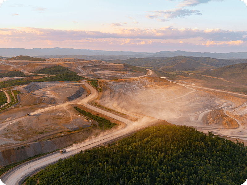 a job site in a canyon