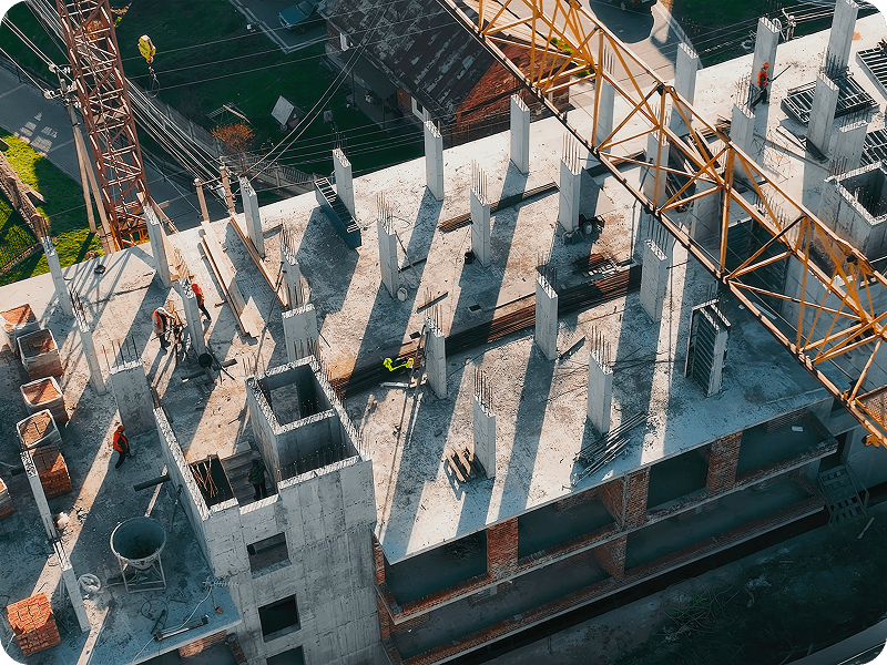 a topdown view of a construction site