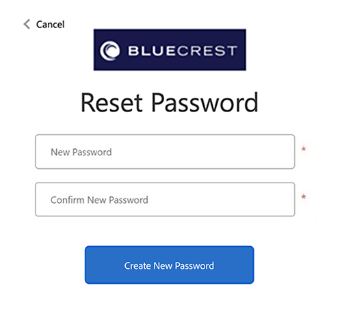 Step 7 to creating a new password for existing user ID in ShopBlueCrest