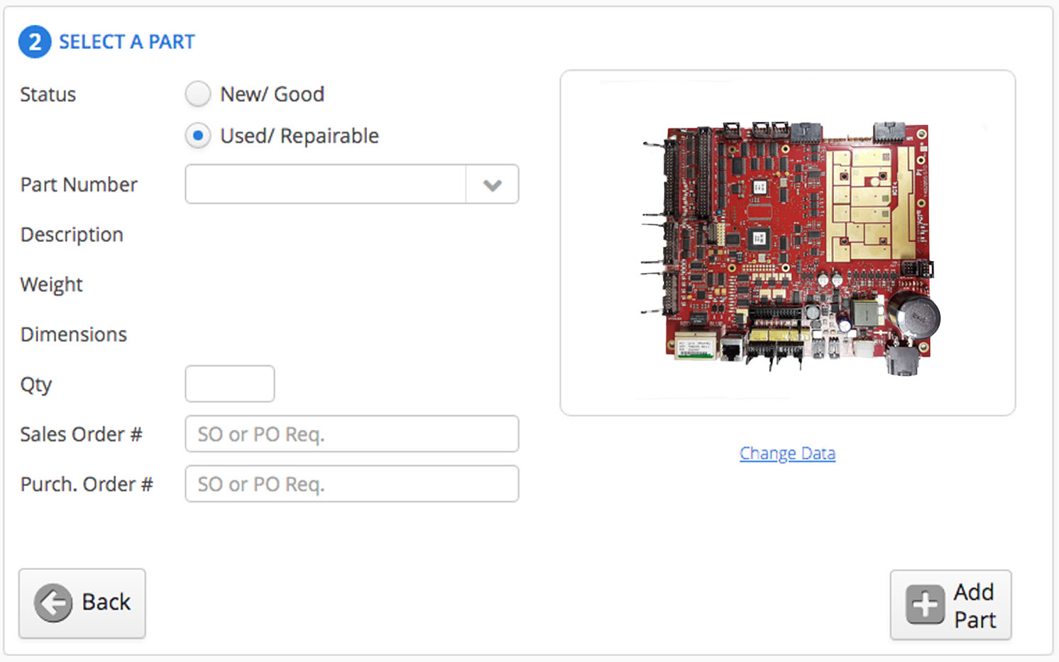 Add a part to your SHOPBlueCrest ReturnsCenter order