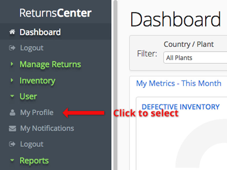 Click to select your SHOPBlueCrest ReturnsCenter profile
