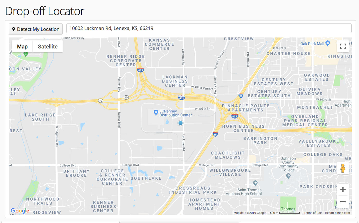 ShopBlueCrest drop off locator for returns