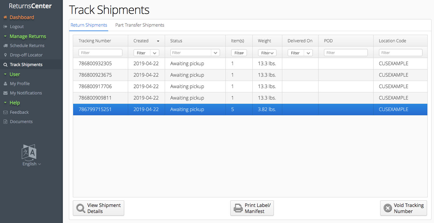 ShopBlueCrest drop off locator for returns