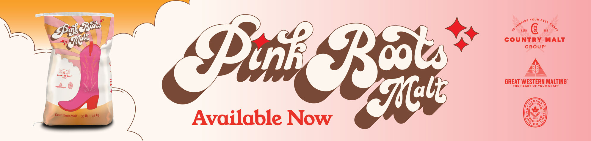 Pink Boots Malt Webpage Banner - Available Now