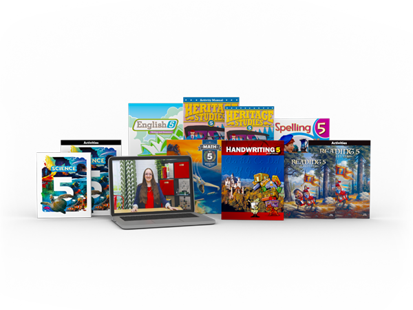 Grade kit for grade 5 materials including reading, English, and math.