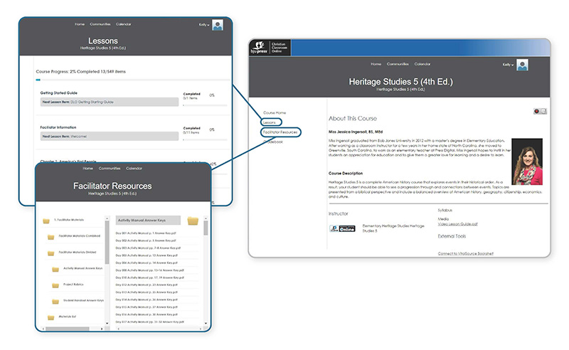 screenshot of resources available to facilitators