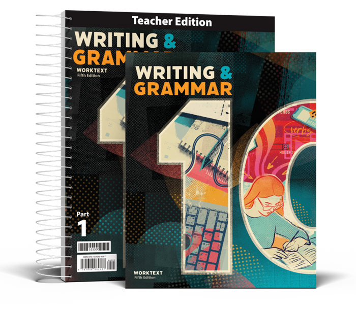Writing and Grammar 10 textbook and Teacher Edition covers