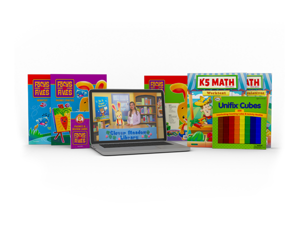 K5 kit with video course, K5 math, and focus on five materials