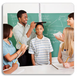 Student being measured