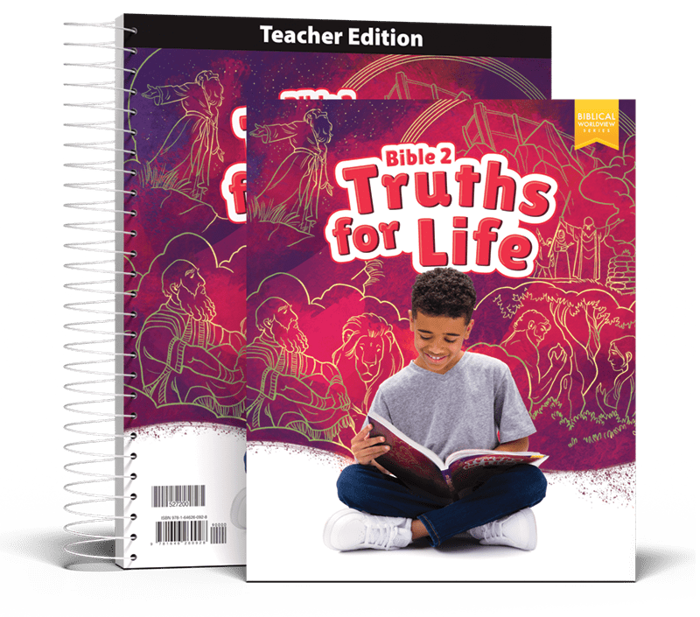 Bible 2 textbook and Teacher Edition covers