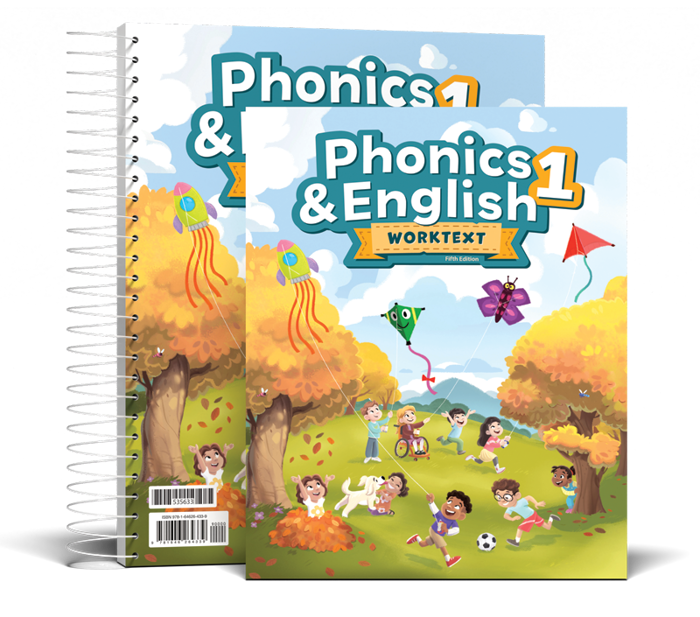 Phonics and English 1 worktext and textbook covers