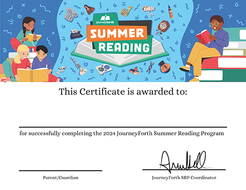 Summer Reading Completion Certificate