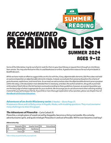 Reading Lists Ages 9-12
