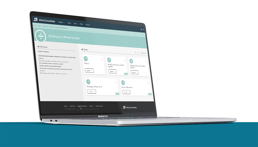 a laptop showing AfterSchoolHelp.com