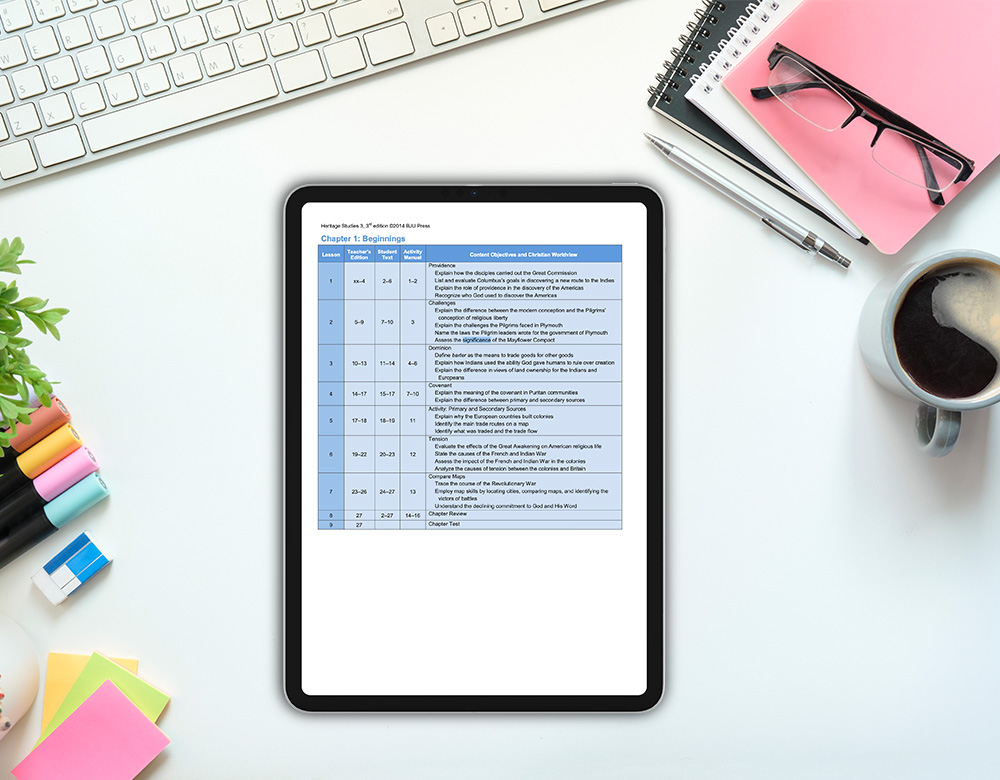 an iPad showing a Lesson Plan Overview