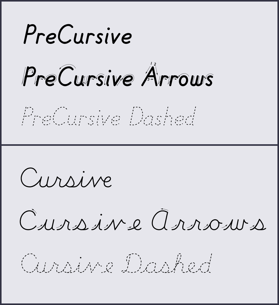 Handwriting font samples