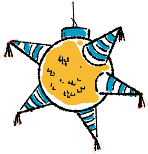 a star-shaped pinata