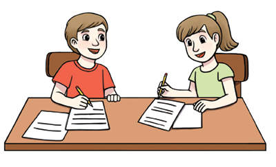 two kids learning together