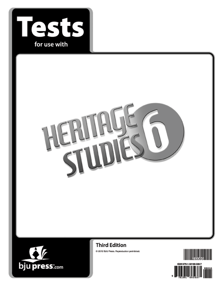 Heritage Studies 6 Tests, 3rd ed. | BJU Press