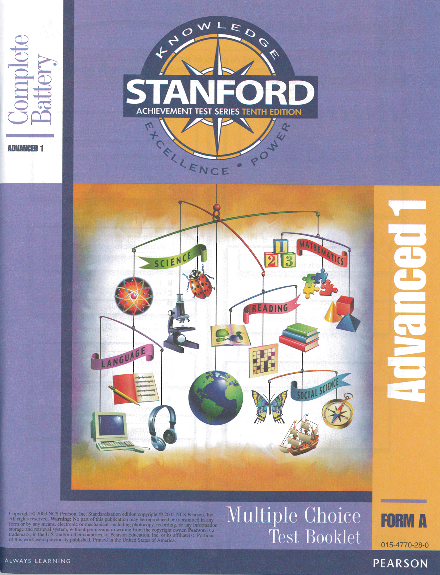 Stanford 10 Gr 7 Spring-8 Fall Test (Advanced1): Student Kit | BJU