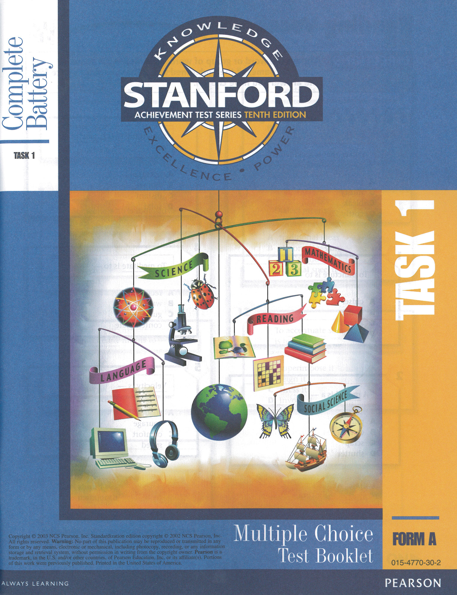 Stanford 10 Grade 9 Combo Test (TASK 1/OLSAT G): Student Kit | BJU