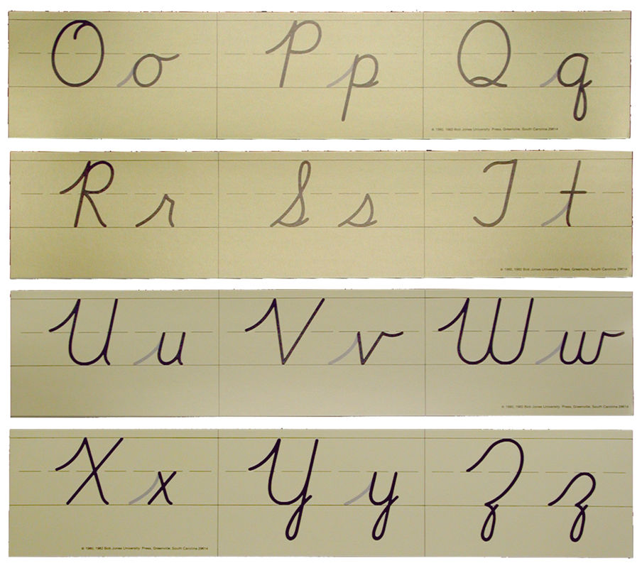 Price In Cursive Cursive Handwriting Charts | BJU Press