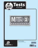 Math 3 Tests Answer Key, 4th ed.