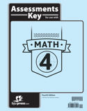 Math 4 Assessments Answer Key, 4th ed.